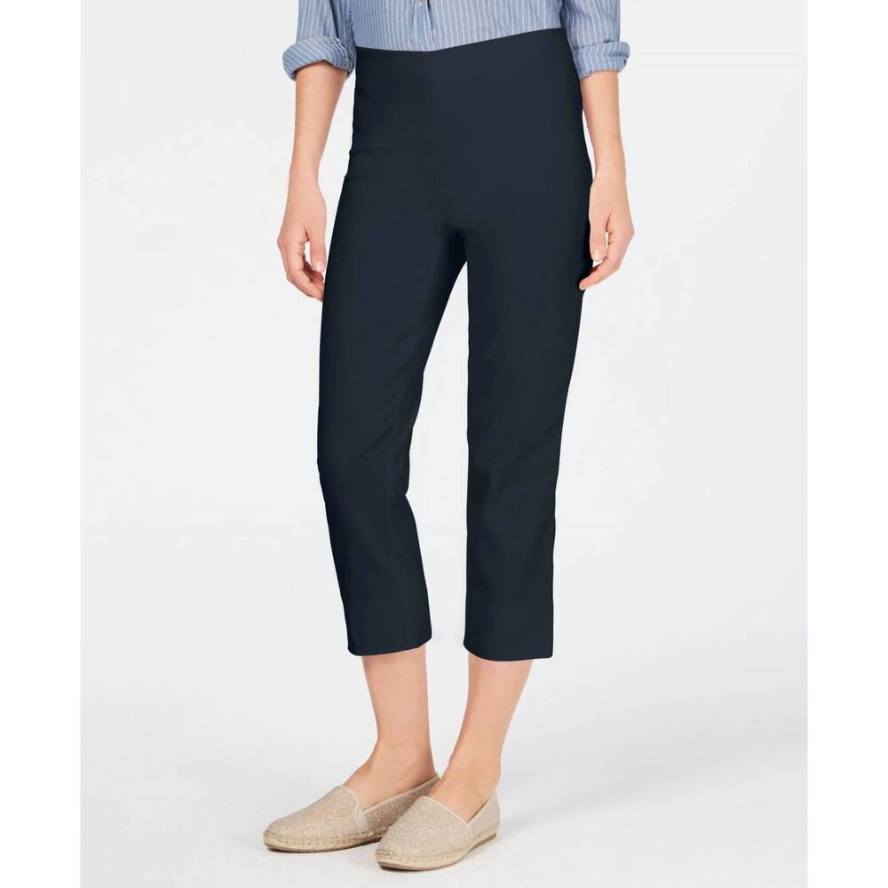 NEW CHARTER CLUB LUXURY women's pull on capri pants - petite in deepest navy